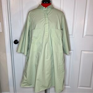 COS Light Green Collared Cotton Shirt Dress with Pockets Womens EU 42 US 10-12?